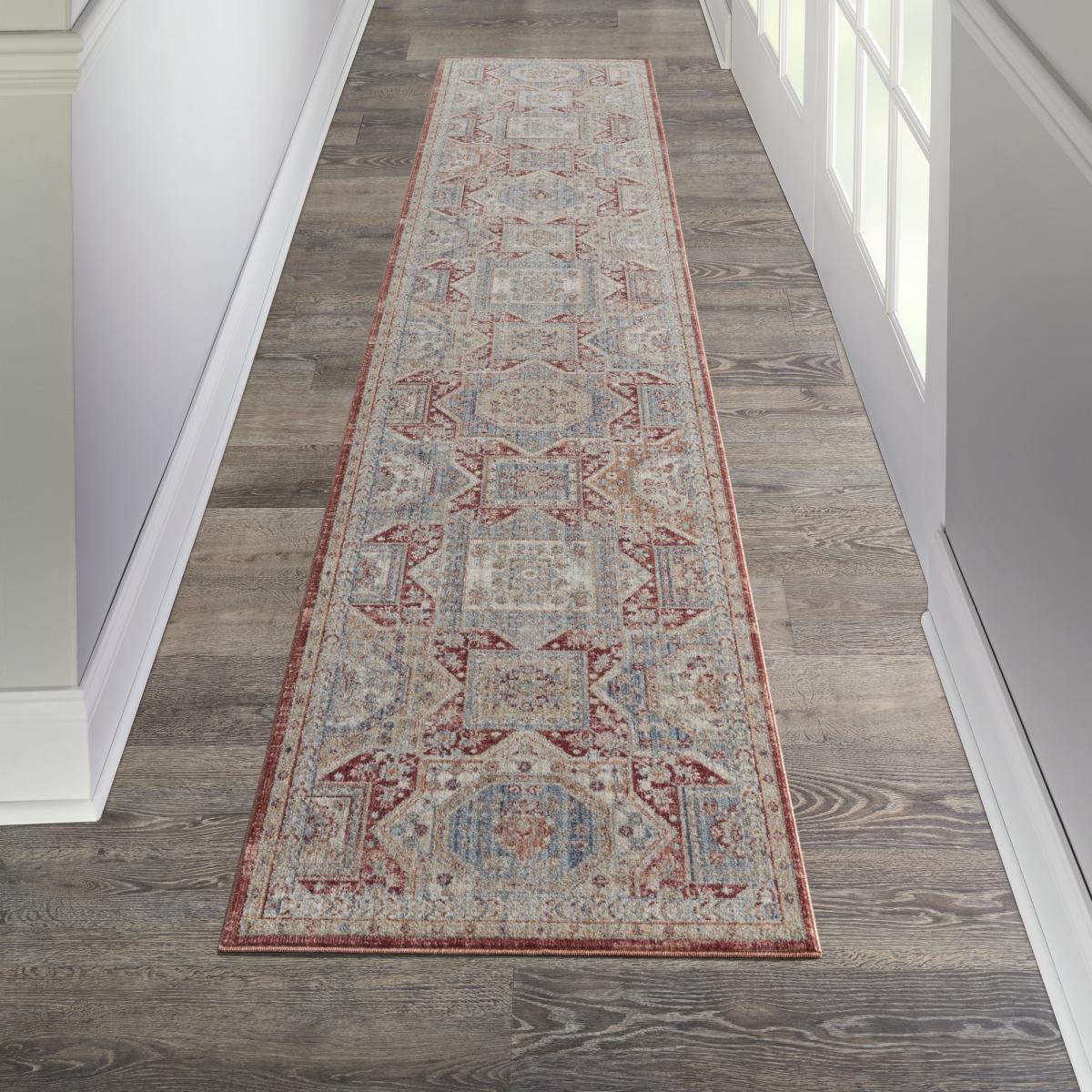 Homestead Hallway Runner Rugs HMS02 in Blue Brick by Nourison79x366cm – image 1