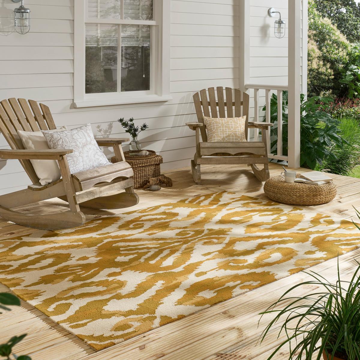 Kasuri Indoor Outdoor Rugs 446203 by Sanderson in Ochre – image 2