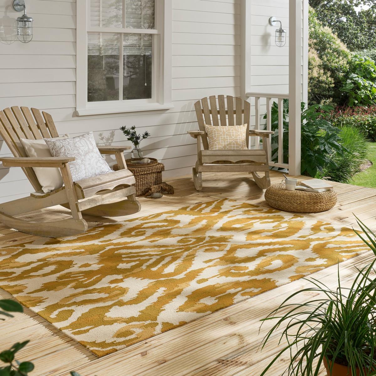 Kasuri Indoor Outdoor Rugs 446203 by Sanderson in Ochre – image 1