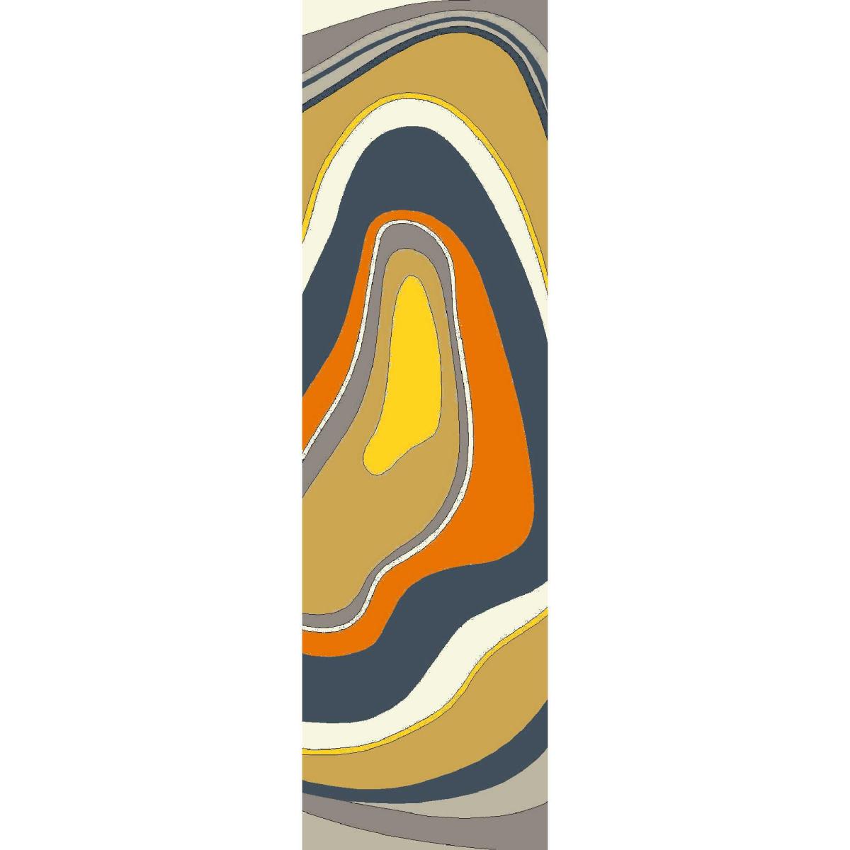 Habitat Aura Indoor Outdoor Abstract Runner Rugs Ochre 477306 60x200cm – image 2