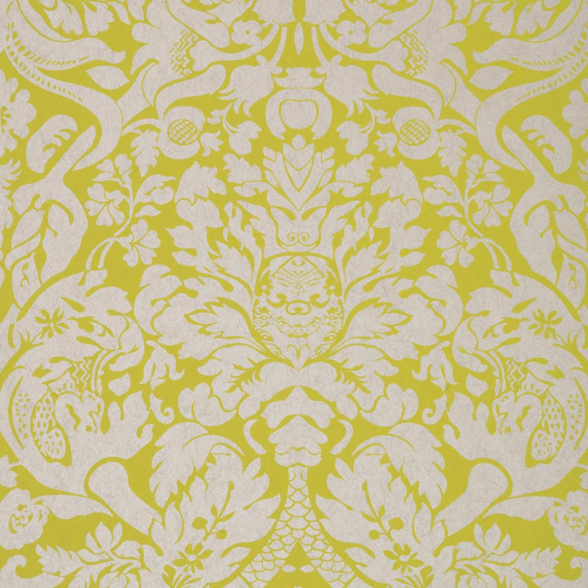 Valentina Wallpaper W0088 01 by Clarke and Clarke in Citron Roll