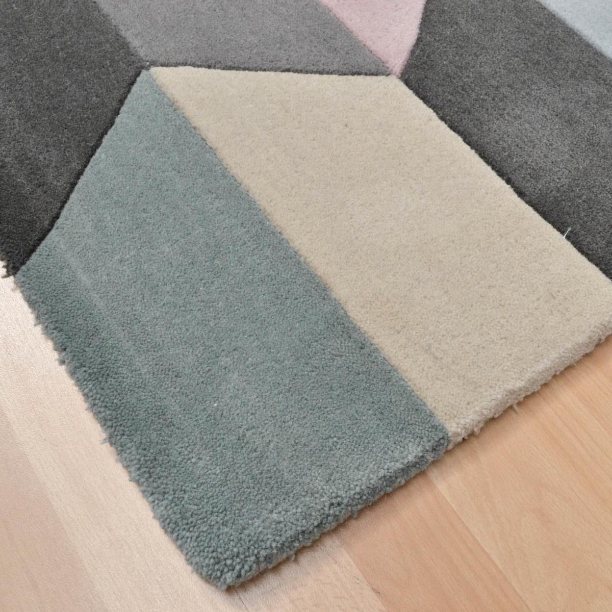 Funk Honeycomb Pastel Modern Wool Rugs 120x170cm – image 3