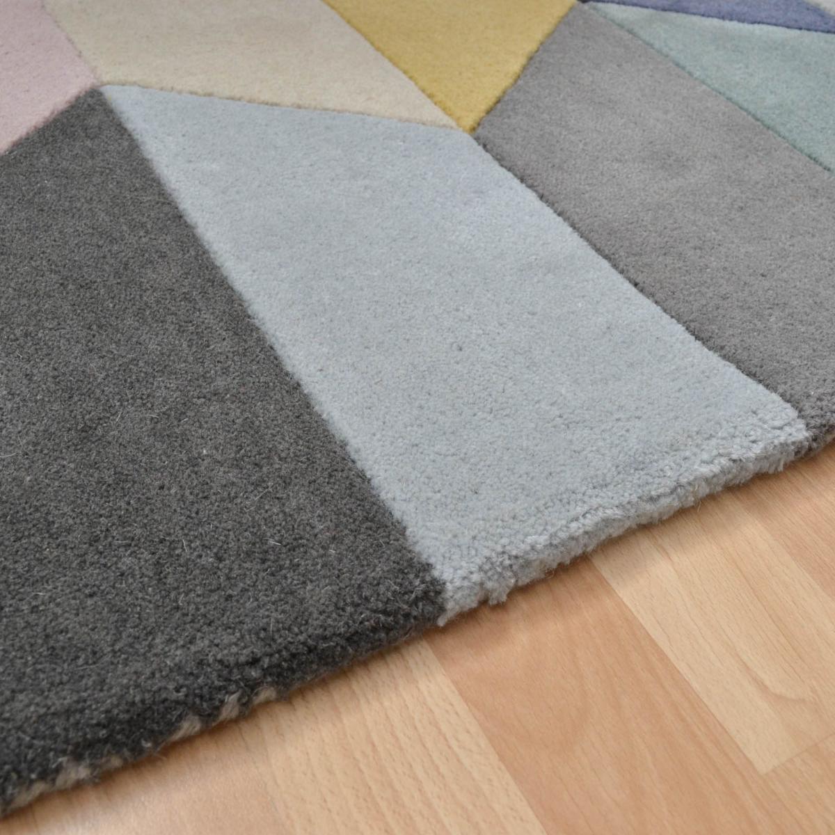 Funk Honeycomb Pastel Modern Wool Rugs 120x170cm – image 4