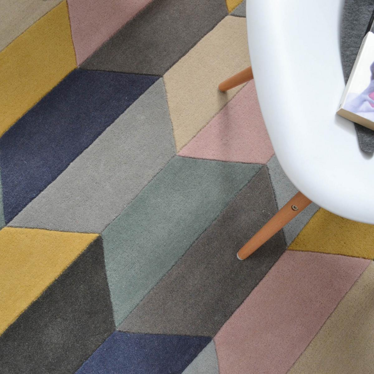 Funk Honeycomb Pastel Modern Wool Rugs 120x170cm – image 5