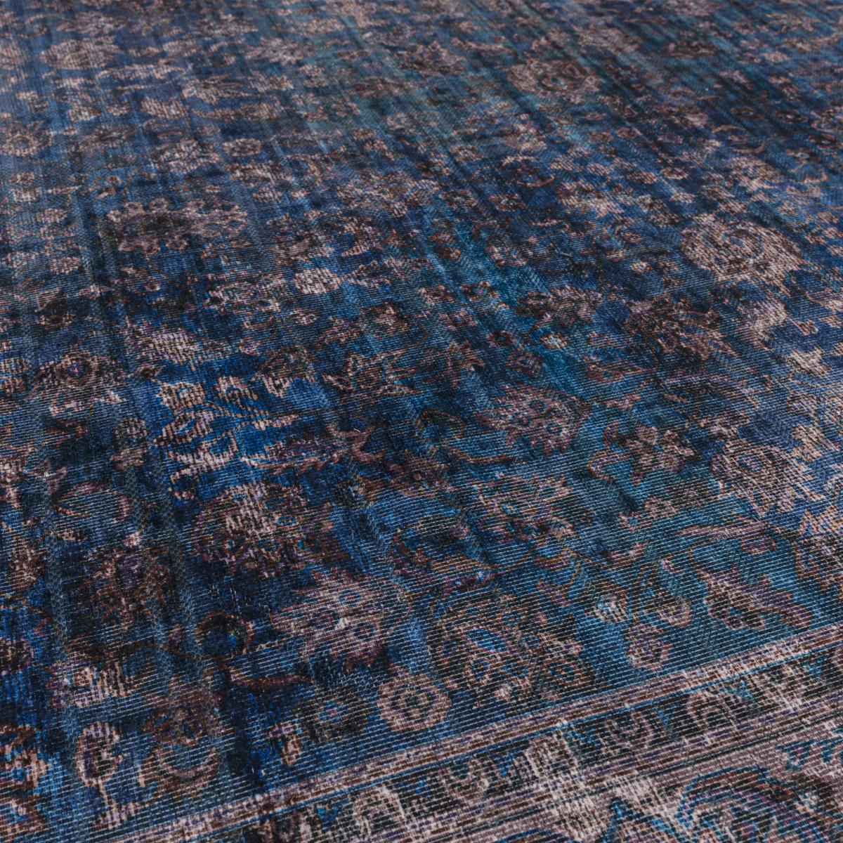 Kaya Ava KY02 Traditional Persian Floral Rugs in Blue Black – image 2