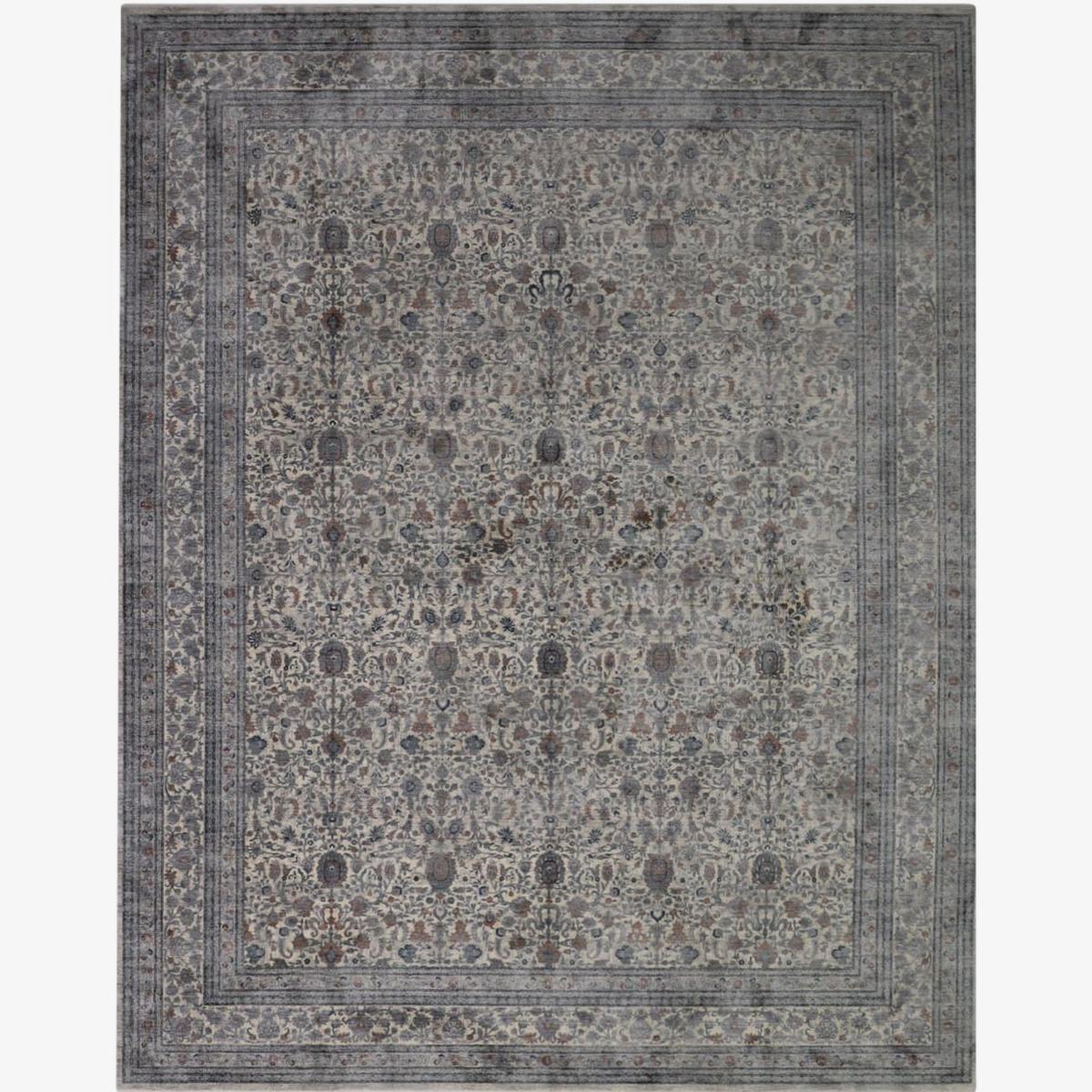Heritage Shah Abbas Traditional Distressed Vintage Rug in Grey – image 1