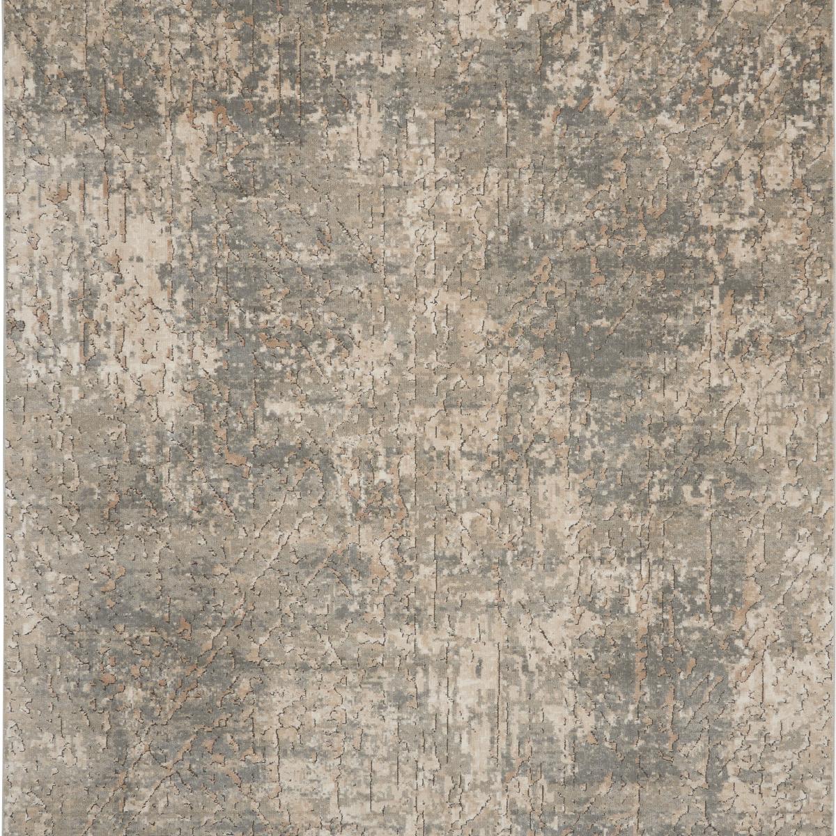 Quarry QUA03 Abstract Distressed Runner Rugs in Beige Grey 66x229cm – image 2