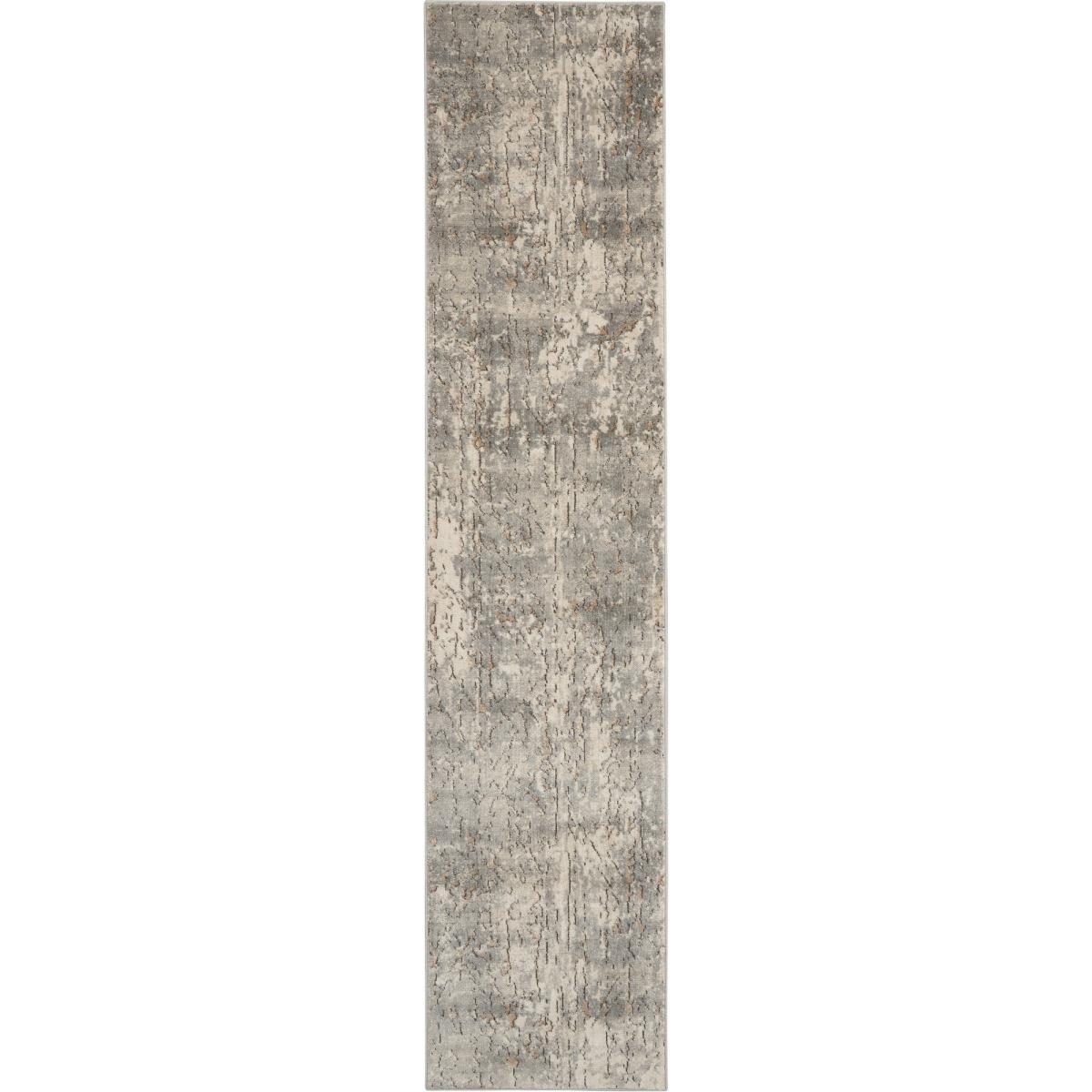 Quarry QUA03 Abstract Distressed Runner Rugs in Beige Grey 66x229cm – image 3