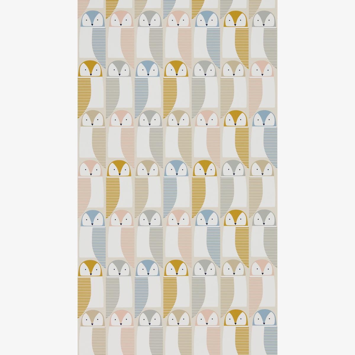 Barnie Owl Wallpaper 111518 by Scion in Blush Honey Raffia Roll