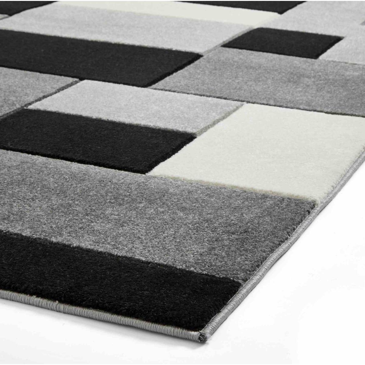Matrix MT61 Modern Geometric Rugs in Grey Black120X170cm – image 3