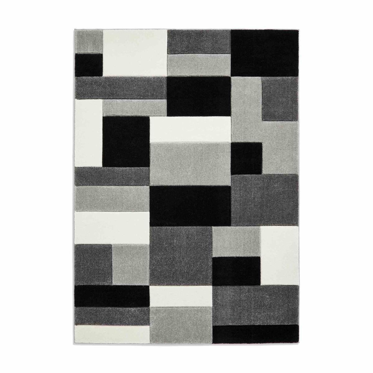 Matrix MT61 Modern Geometric Rugs in Grey Black120X170cm – image 5