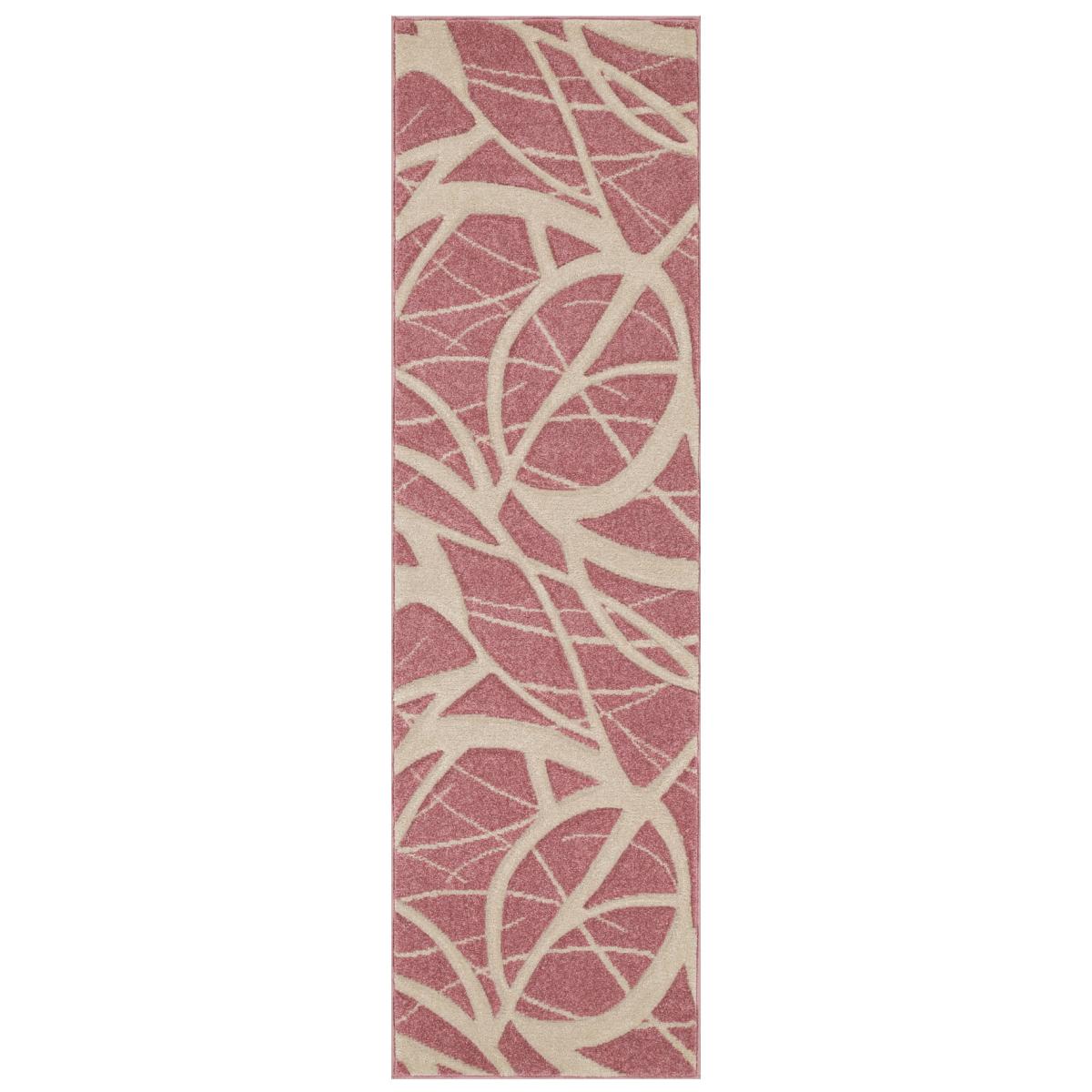 Portland 57 R Abstract Carved Runner Rugs in Pink Cream 60x230 – image 5