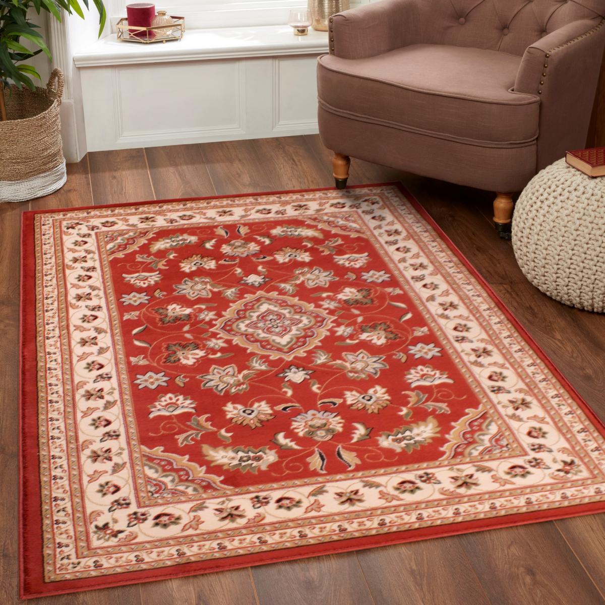 Sherborne Traditional Bordered Rugs in Terracotta Orange200x290cm – image 2