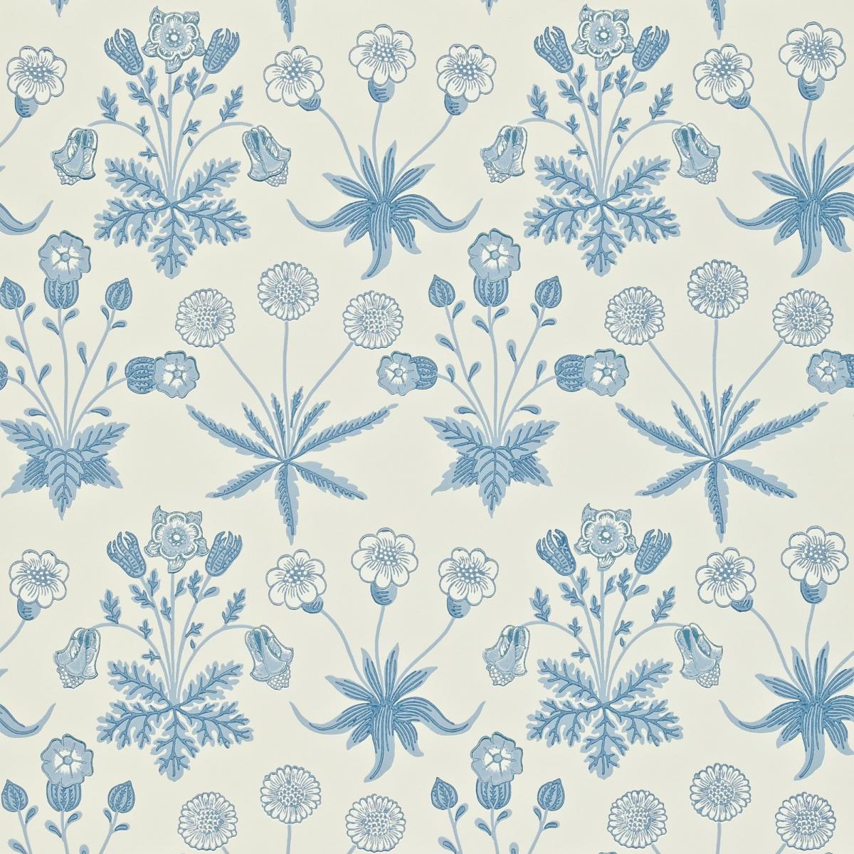 Daisy Wallpaper 212561 by Morris & Co in Blue Ivory Roll – image 4