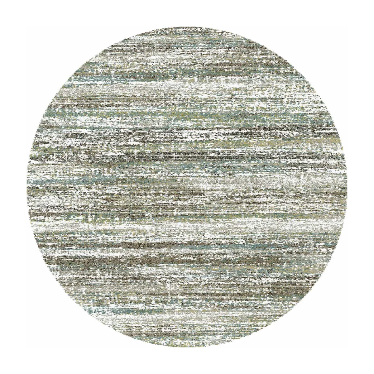 Mehari Shaggy Striped Circle Rugs 23094 6959 in Teal Blue&nbsp;120x120cm – image 4