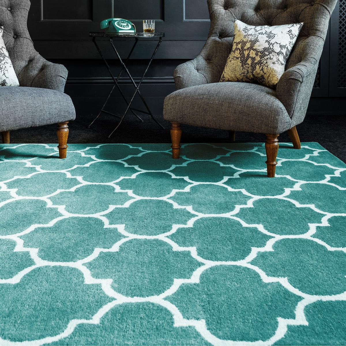 Albany Ogee Rugs in Duck Egg – image 1