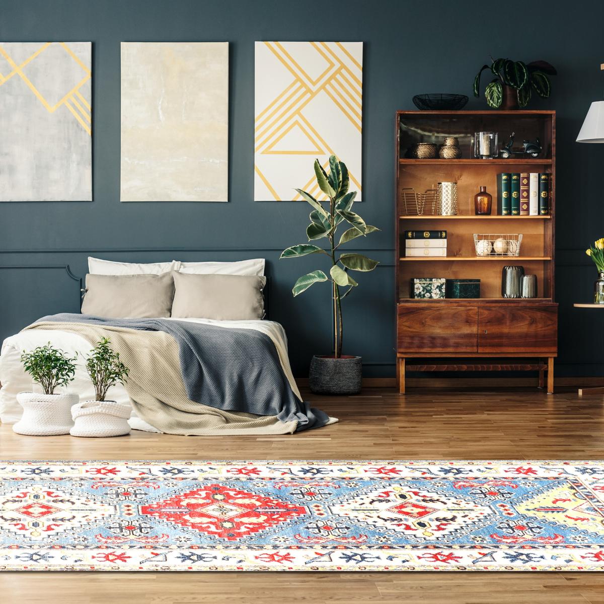 Kazak 48413 Traditional Hand Knotted Wool Runner Rugs in Blue83x296cm – image 2