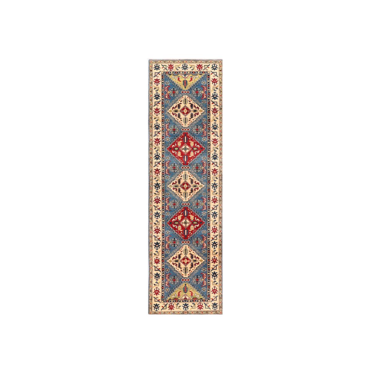 Kazak 48413 Traditional Hand Knotted Wool Runner Rugs in Blue83x296cm – image 1
