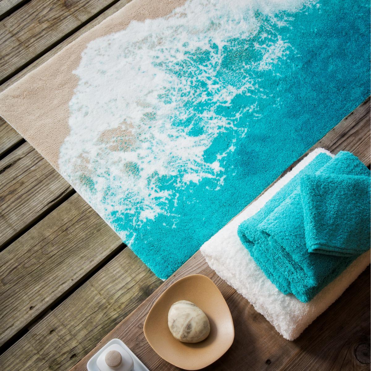 Luxury Malibu Sea Shore Bath Mat by Designer Abyss & Habidecor 100x200cm – image 2
