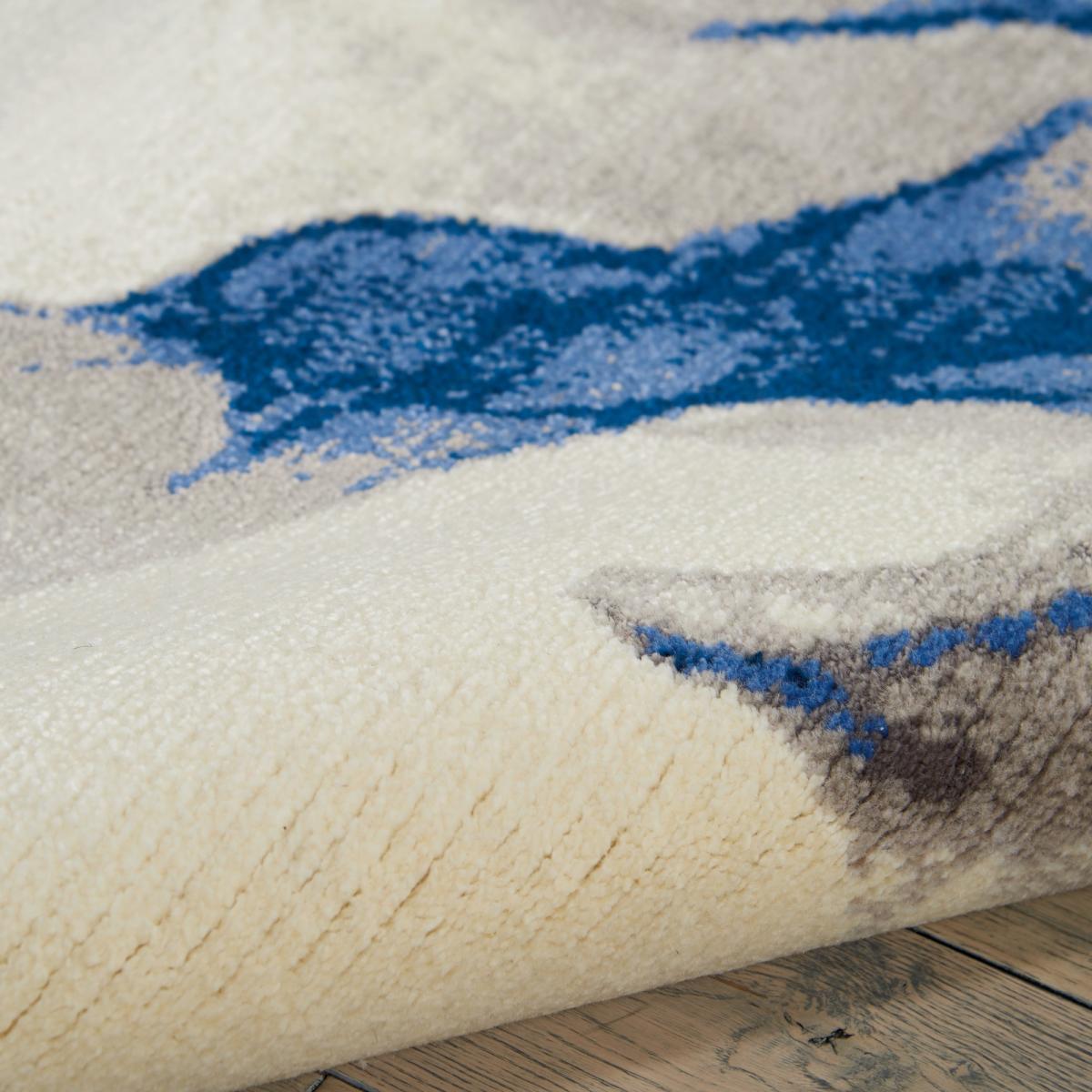 Nourison Twilight Circular Rugs TWI27 by Nourison in Ivory and Blue 244x244cm – image 3