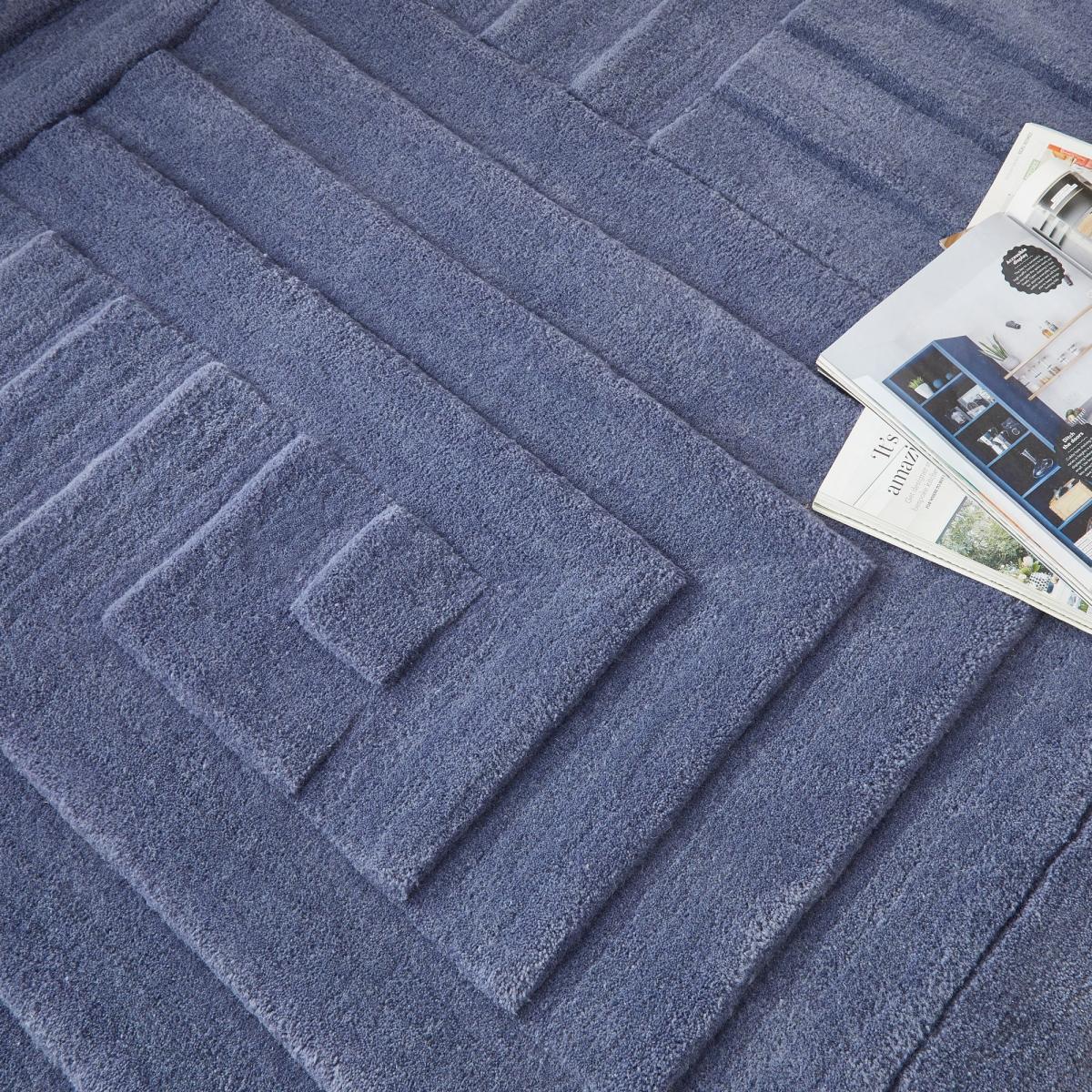 Maze Geometric Wool Rugs in Blue 160x230cm – image 5