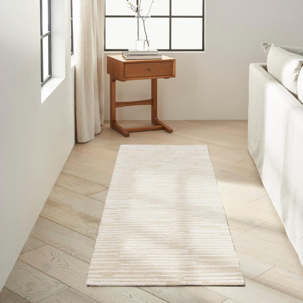 Calvin Klein Linear CK010 LNR01 Runner Rugs in Ivory White69x244cm – image 1
