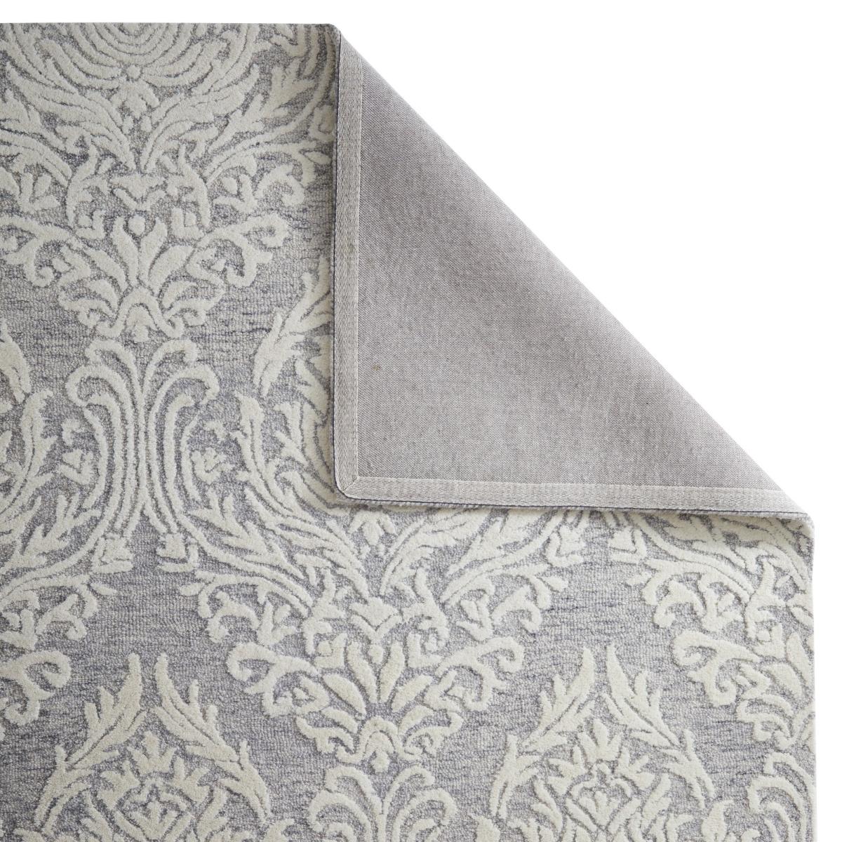 Hampton Damask Hand Tufted Wool Rug in Grey Ivory160x230cm – image 4