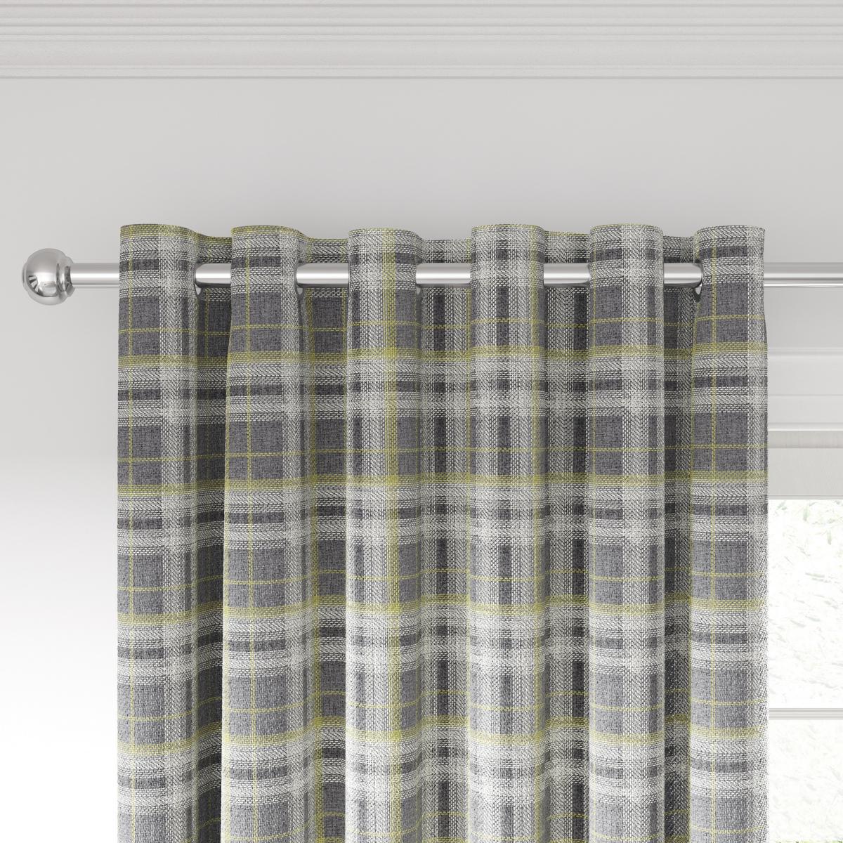 Harriet Check Curtains by Helena Springfield in Chartreuse Grey 168x137cm – image 3