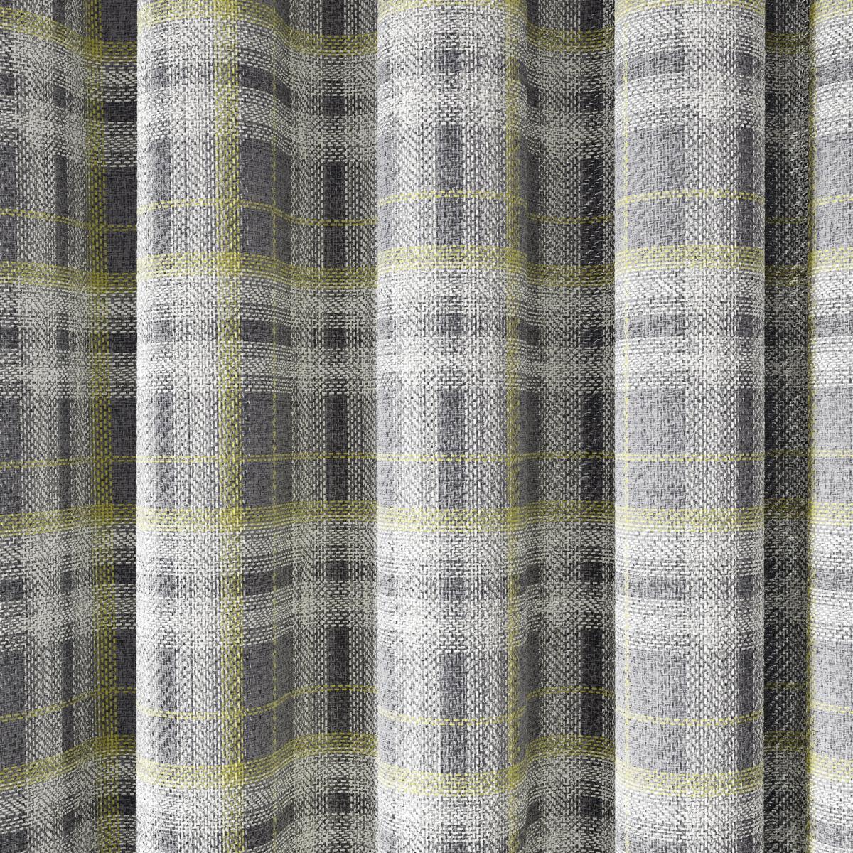 Harriet Check Curtains by Helena Springfield in Chartreuse Grey 168x137cm – image 4