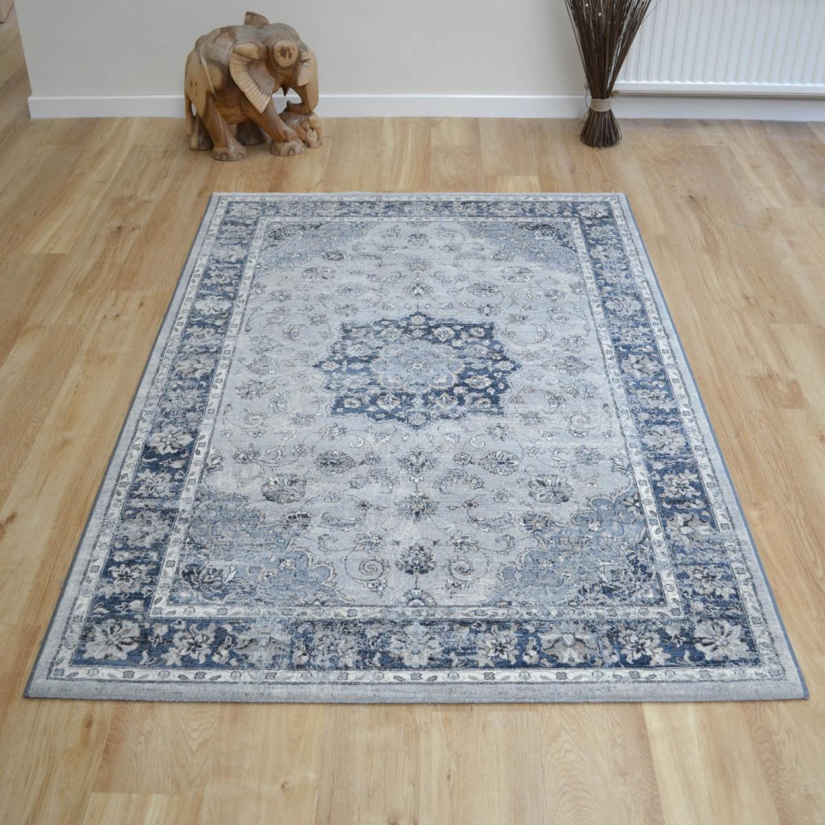 Da Vinci Traditional Medallion 57559 9686 Rugs in Blue 240x340cm – image 3