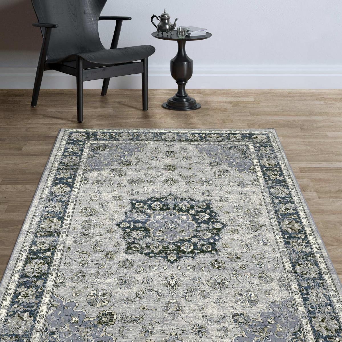 Da Vinci Traditional Medallion 57559 9686 Rugs in Blue 240x340cm – image 1