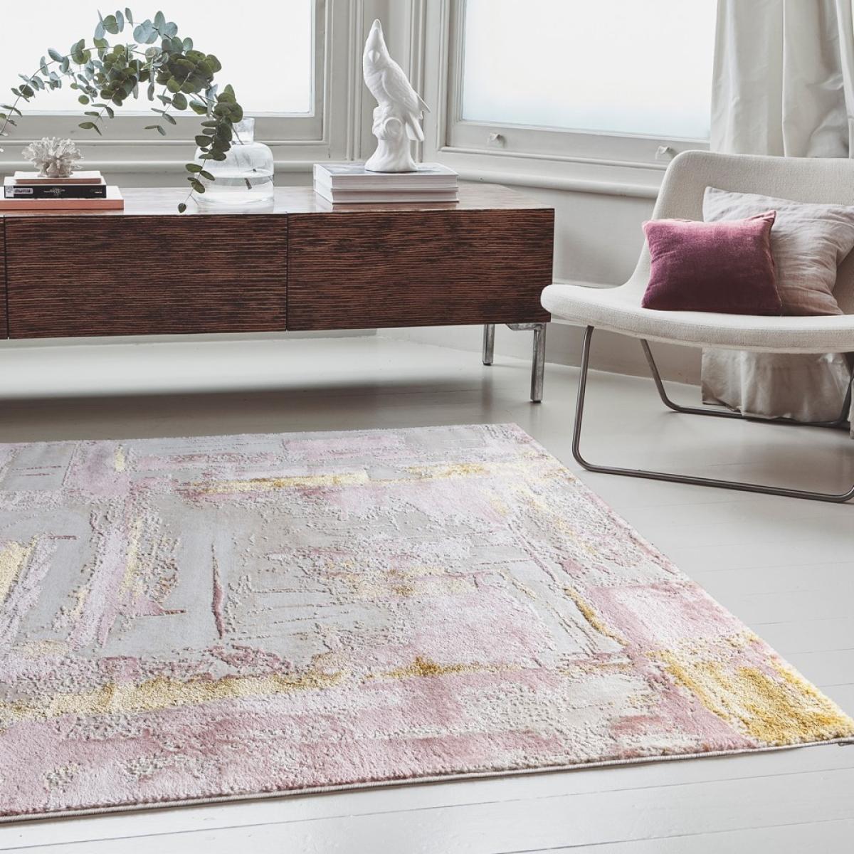 Orion Decor Abstract Metallic Rugs in OR01 Pink – image 1