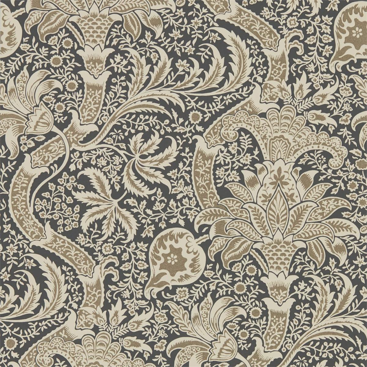 Indian Wallpaper 216445 by Morris & Co in Charcoal Nickel Yellow Roll – image 3