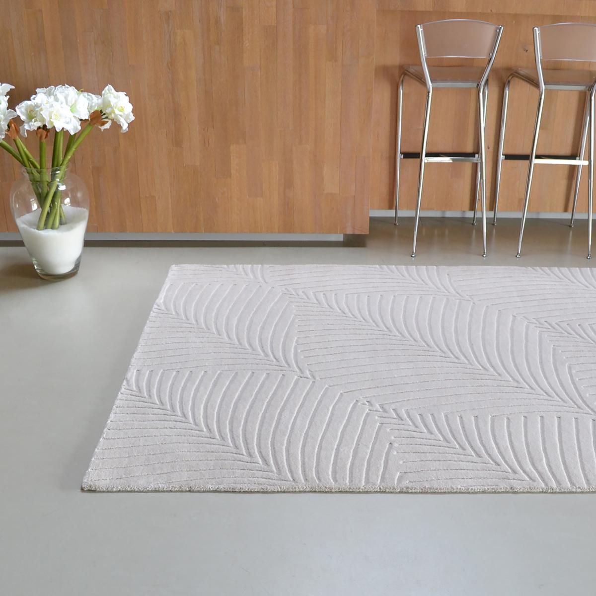 Folia Carved Wool Rugs 38301 by Wedgwood in Stone Beige170x240cm – image 5