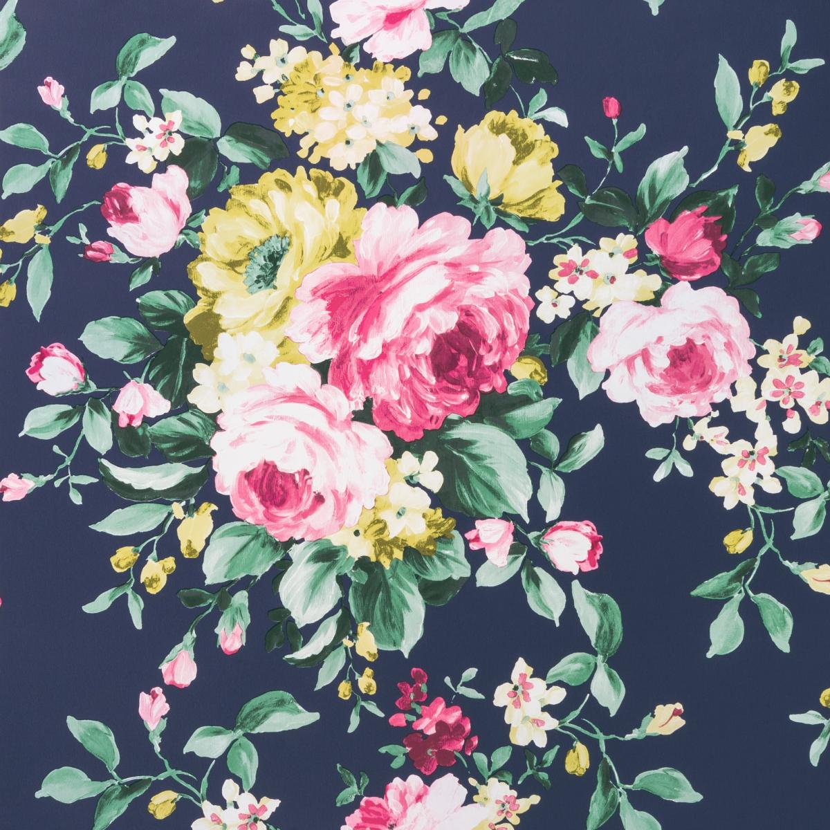Emeline Wallpaper W0081 04 by Clarke and Clarke in Indigo Blue&nbsp;Roll – image 3
