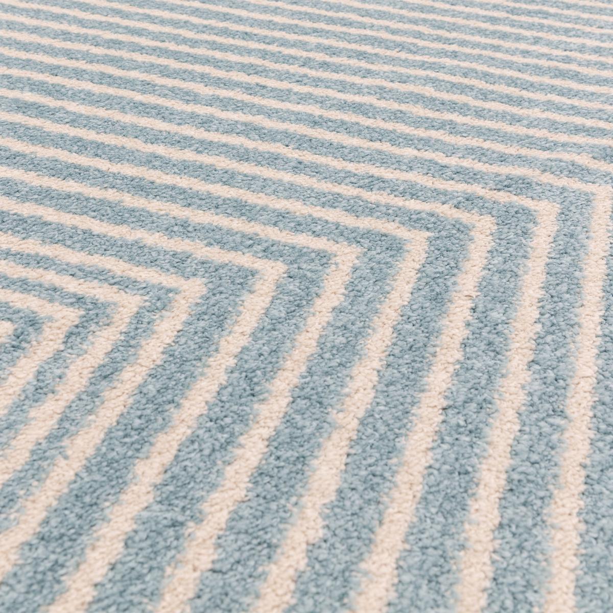 Muse MU19 Geometric Stripe Woven Rugs in Blue – image 2
