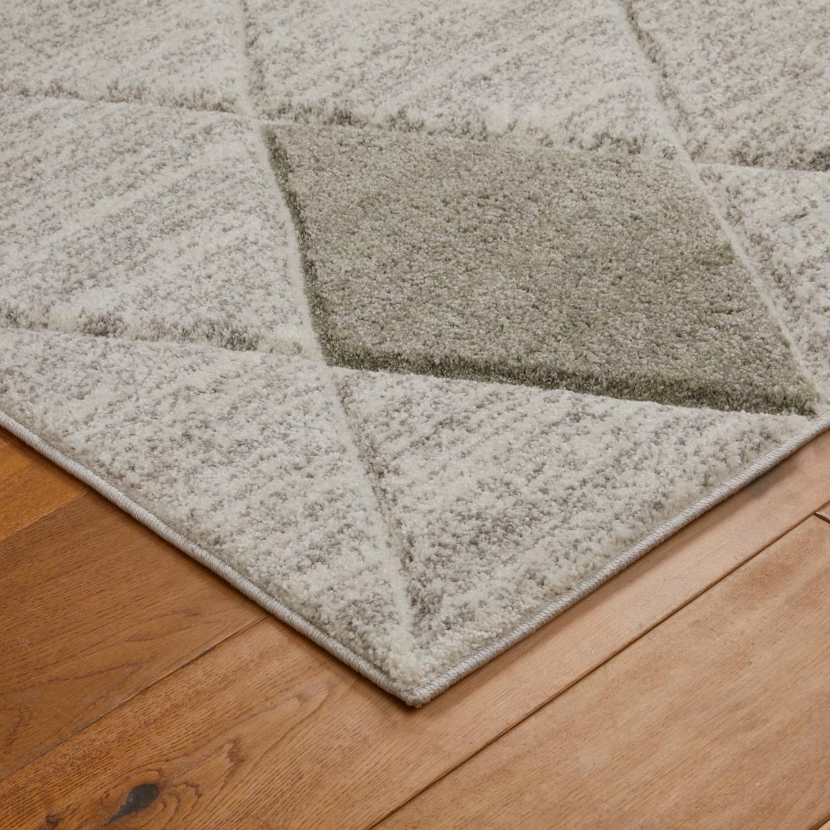 Gio 5X Geometric Diamond Carved Rug in Grey80x150cm – image 3