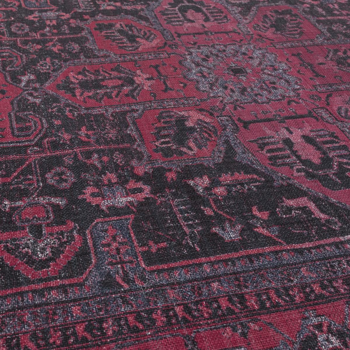 Kaya Alya KY16 Traditional Persian Floral Rugs in Pink Black – image 2