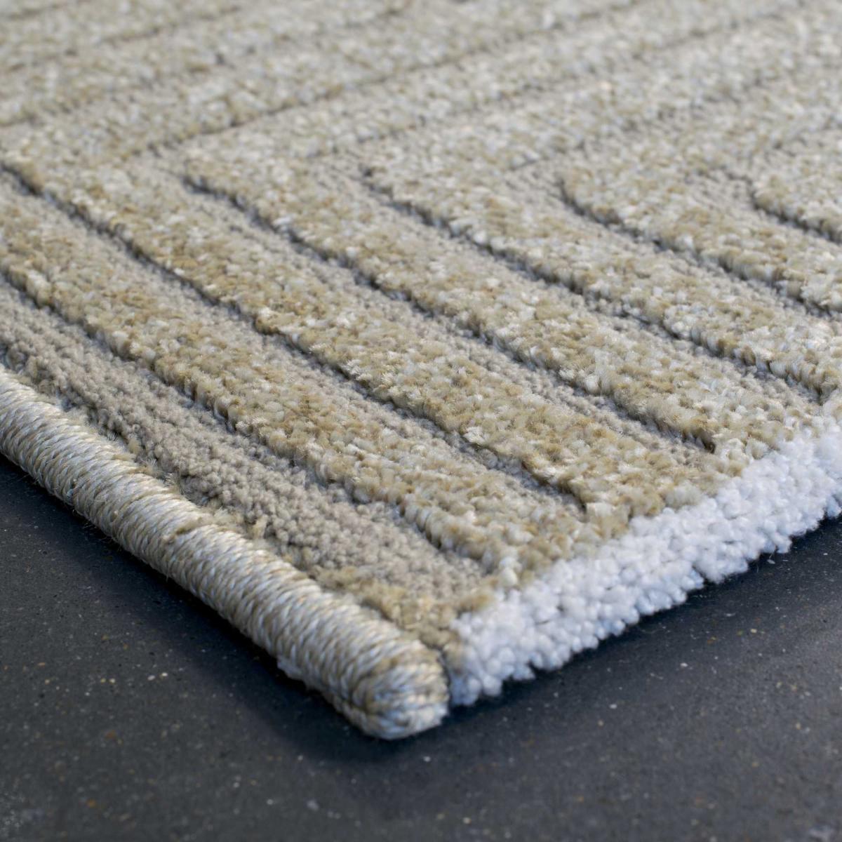 Geometric Modern Textured Rugs in 410009 9191 Gold Beige – image 2