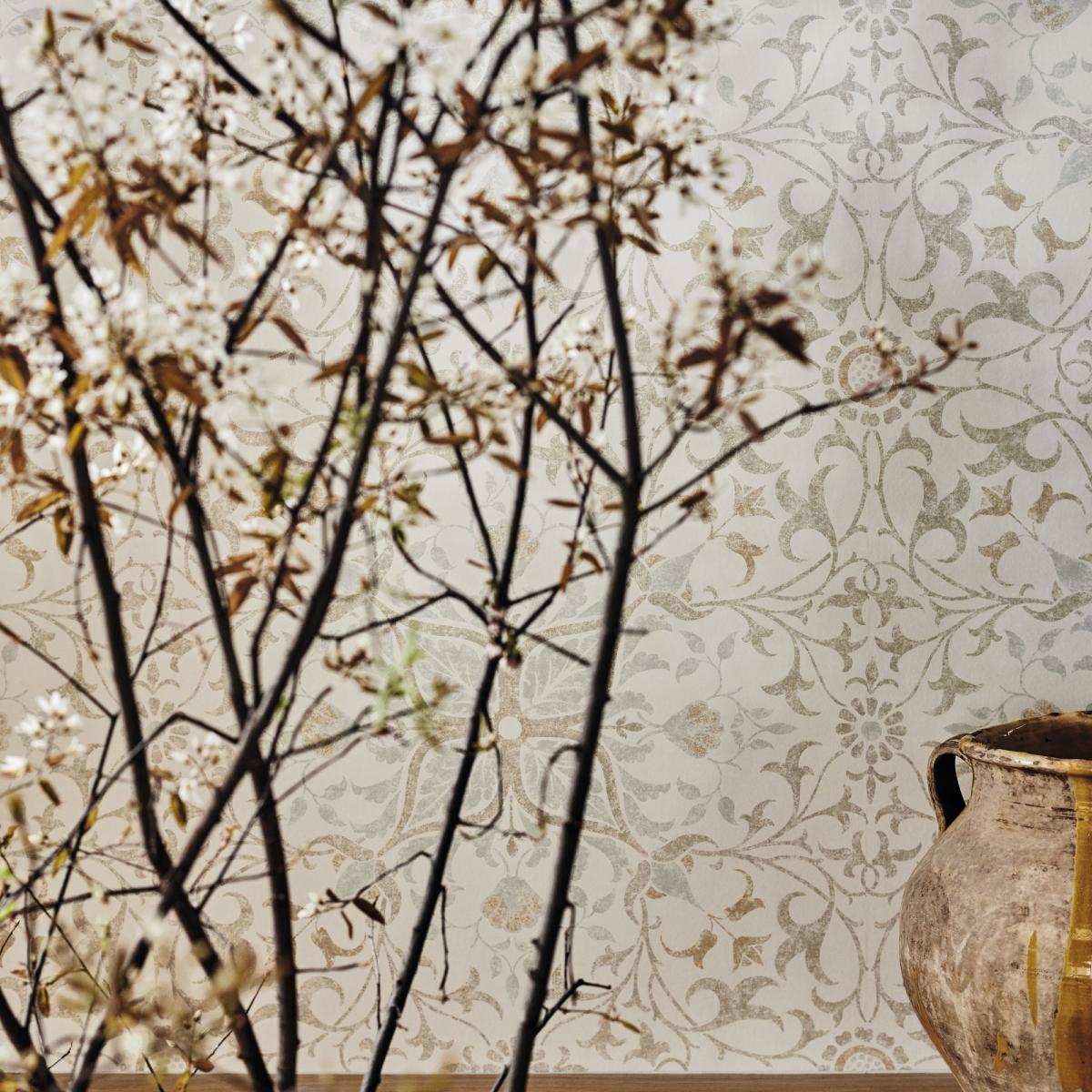 Pure Net Ceiling Wallpaper 216037 by Morris & Co in Stone Chalk&nbsp;Roll – image 2