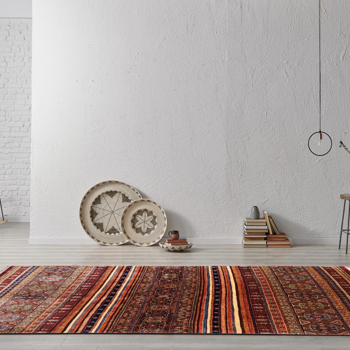 Khurjeen Traditional Hand Knotted Wool Rugs 46055 in Red Multi – image 2