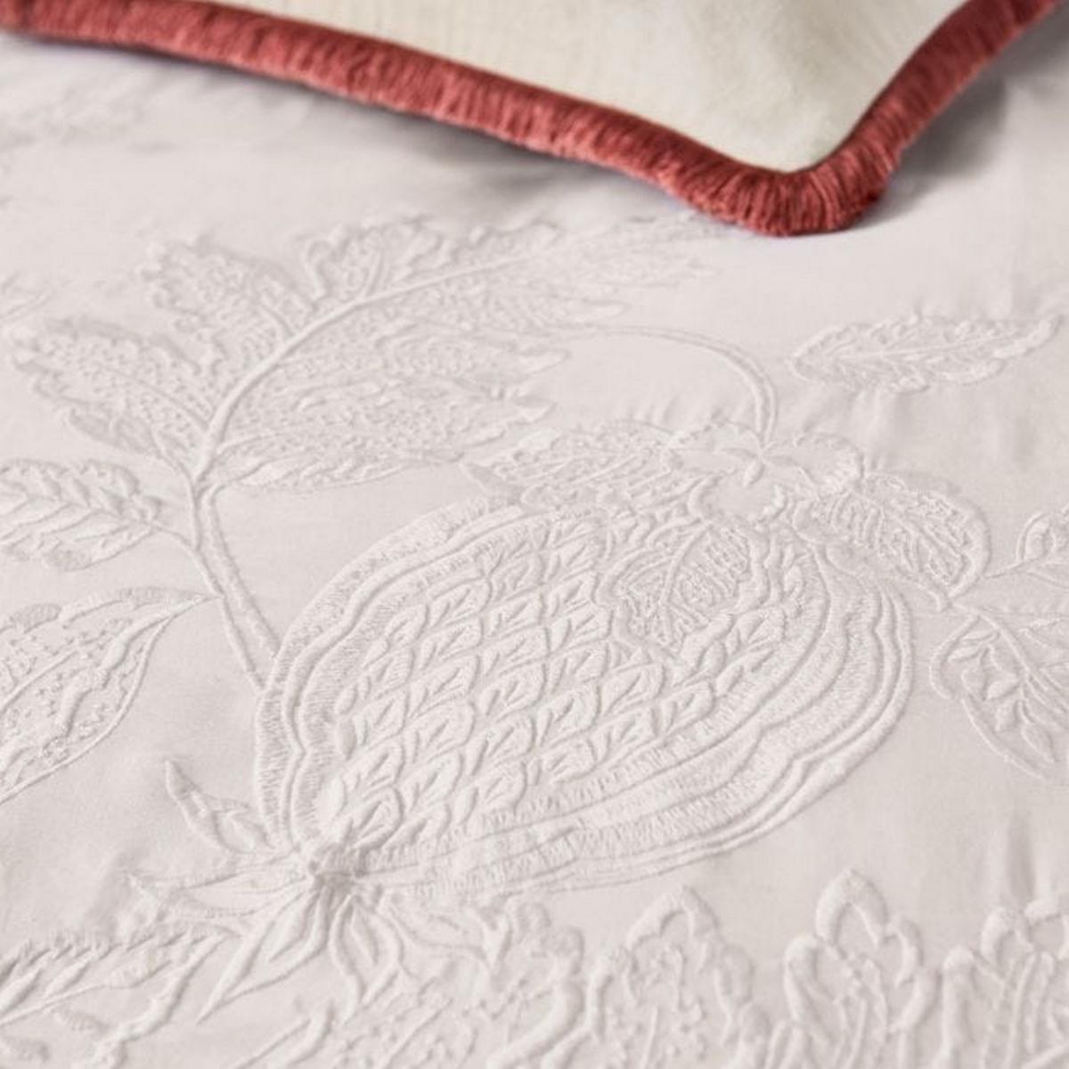 Cantaloupe Embroidered Designer Bedding Duvet Cover and Pillowcase By Sanderson in Ivory White 74x48cm – image 3