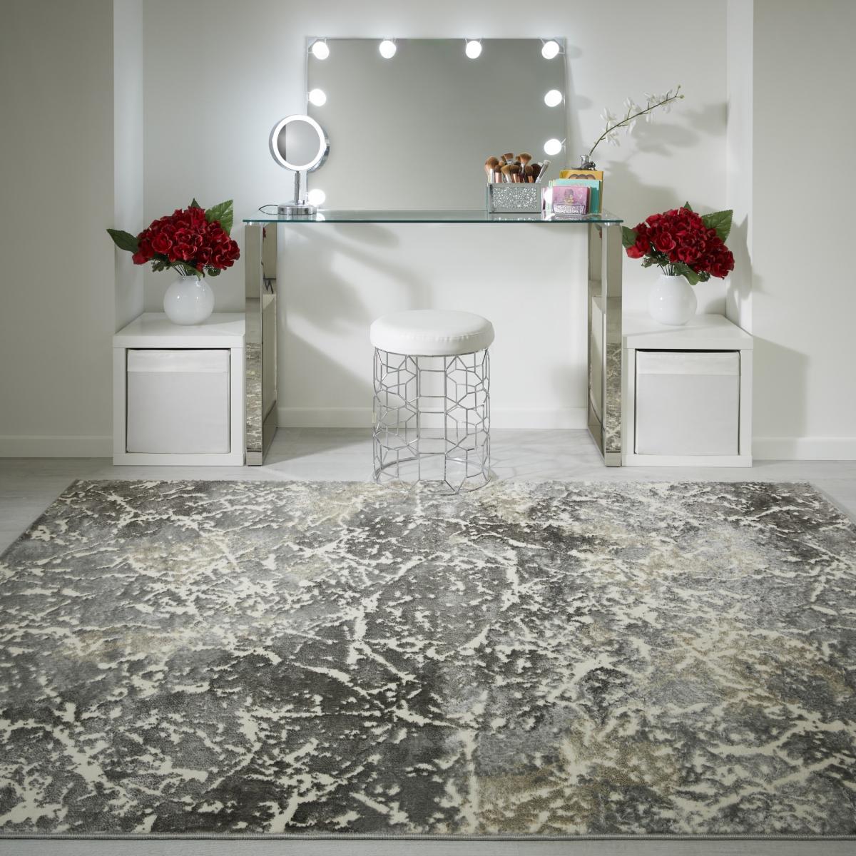 Zoe 2060 L Rugs in Abstract Distressed Grey 120x170cm – image 2