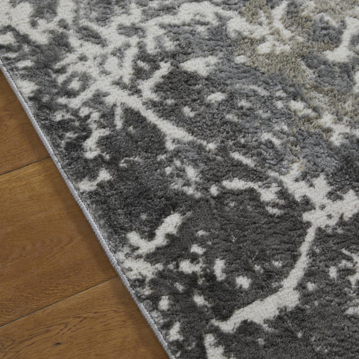 Zoe 2060 L Rugs in Abstract Distressed Grey 120x170cm – image 3