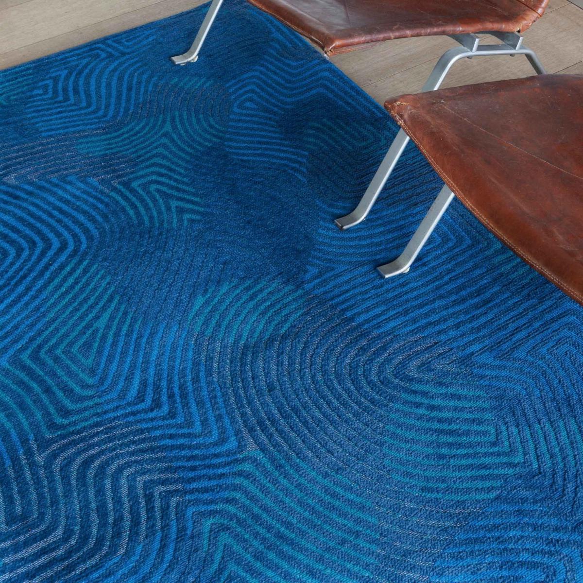 Louis De Poortere Meditation Coral Rug 9225 in Blue Lagoon 80x150cm – image 2