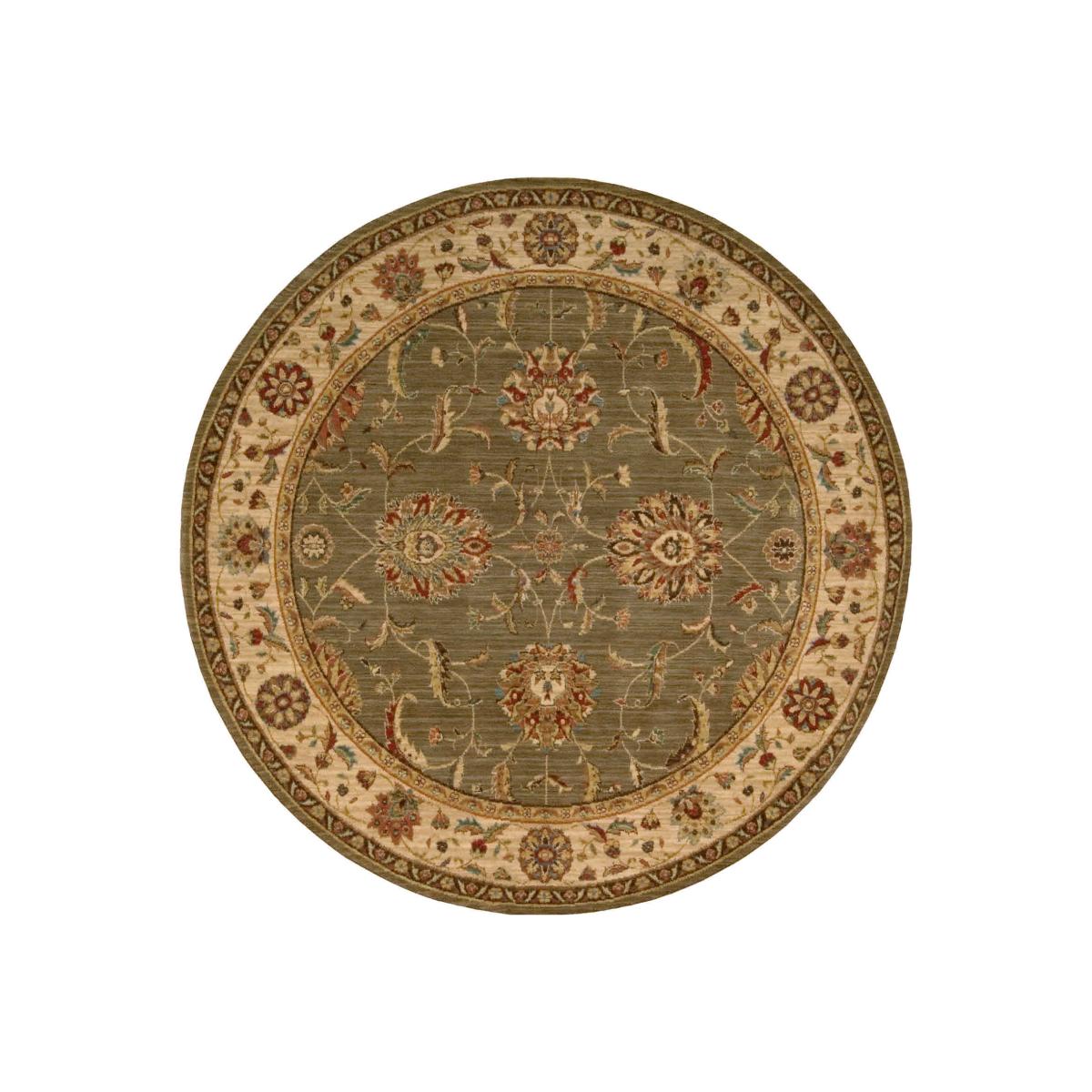 Living Treasure Circular Rugs LI04 in Green