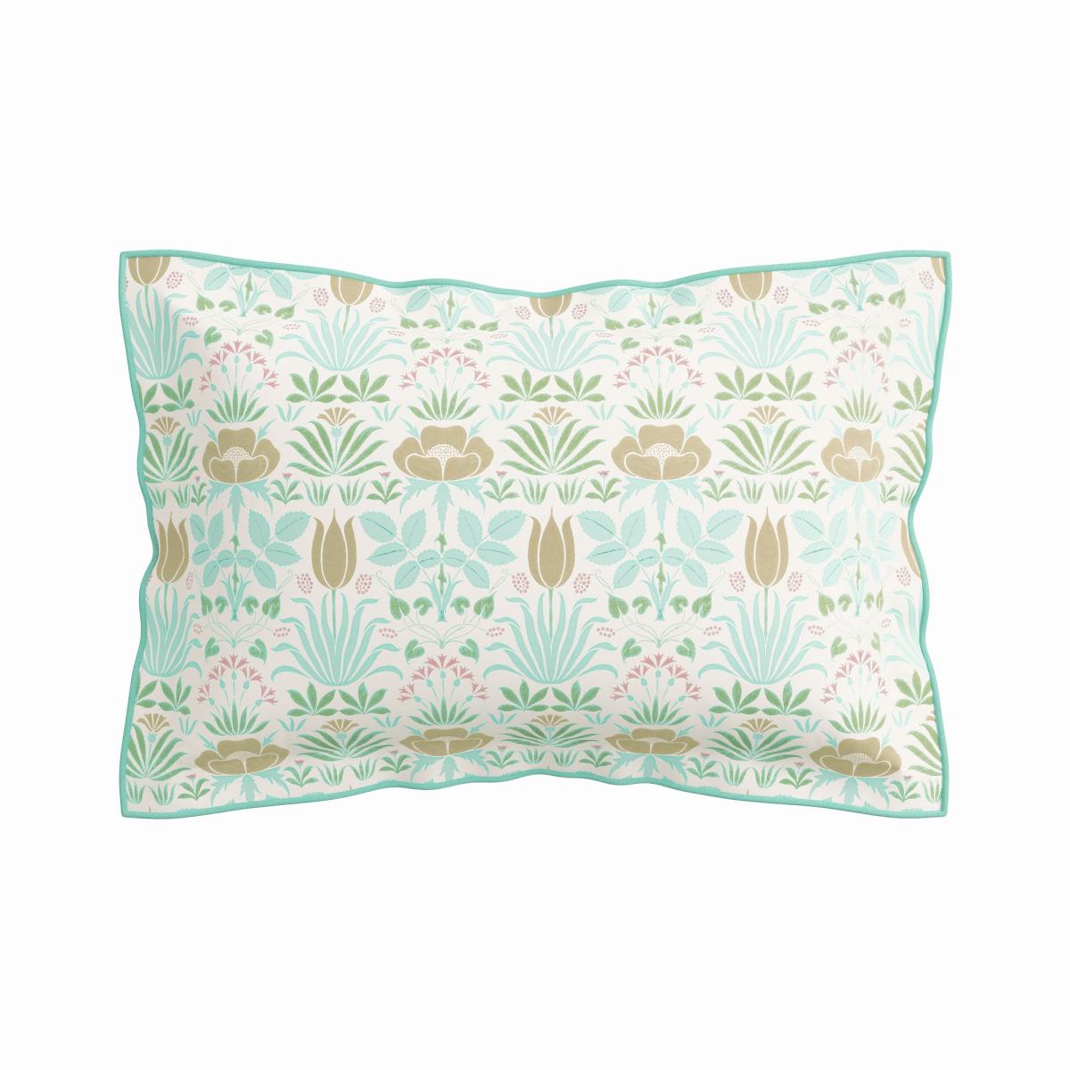 Voysey Anselm Floral Bedding by V&A in Aqua Blue&nbsp;260x220cm – image 4