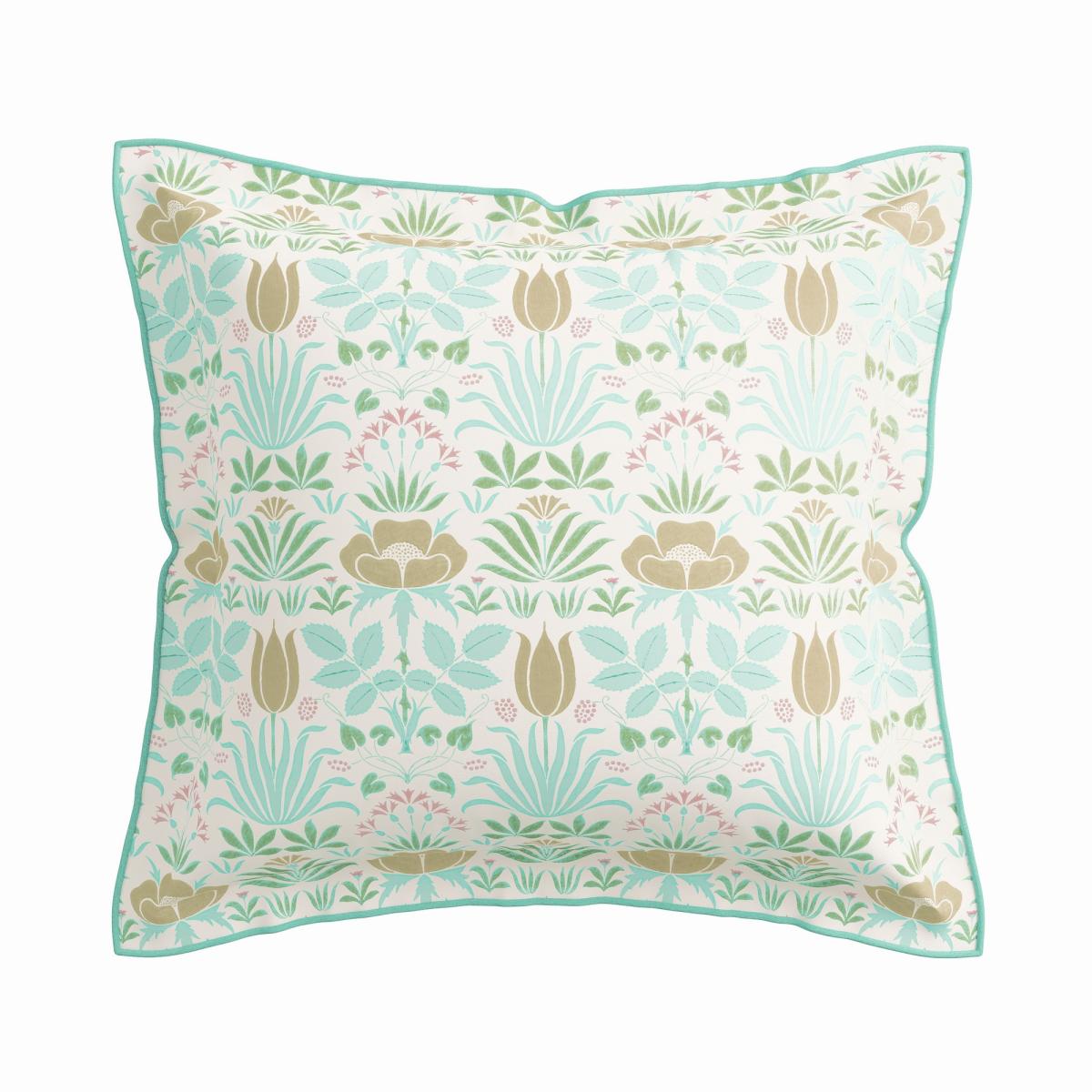 Voysey Anselm Floral Bedding by V&A in Aqua Blue&nbsp;260x220cm – image 5
