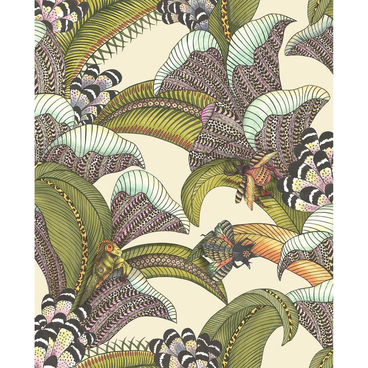Hoopoe Leaves Wallpaper 119 1001 by Cole & Son in Olive Green Multi Roll – image 3