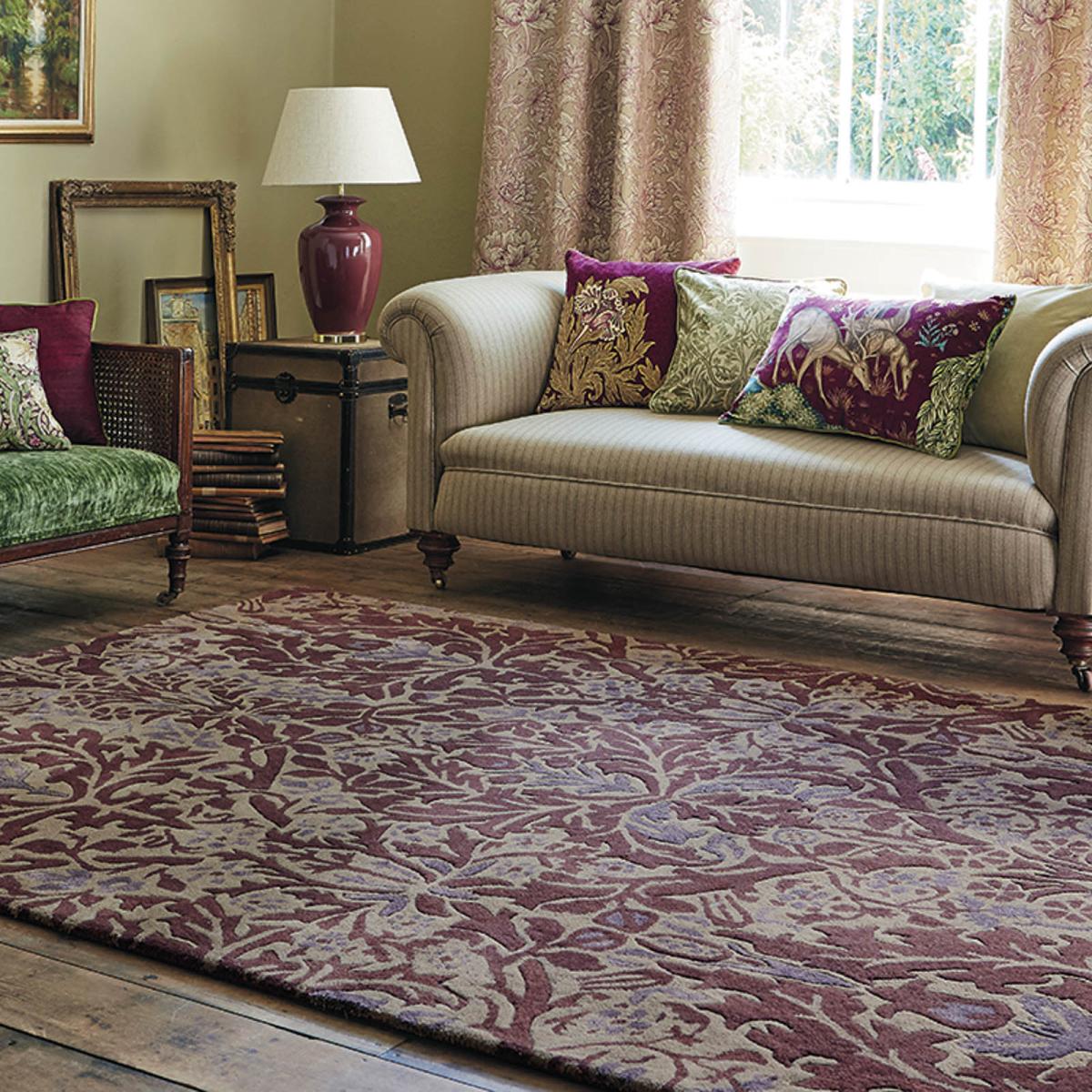 Autumn Flowers Rugs 27500 in Plum by William Morris – image 1